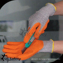 SRSAFETY orange Latex beschichtete schneidfeste Handhandschuhe / Handschuhe Latex Herstellung
